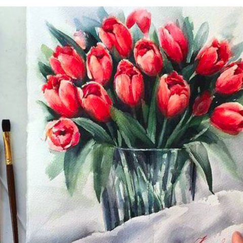 نقاشی کشیدن با آبرنگ